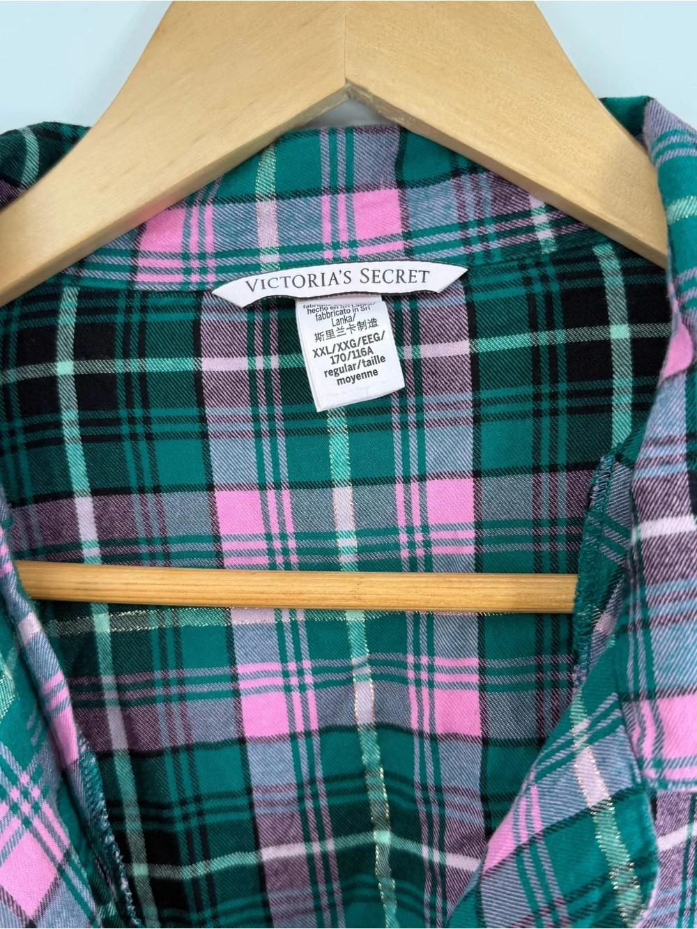 Victoria’s Secret Pajama Set Size 2X Plaid 2 Piece Women’s Button Up Flannel